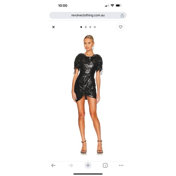 New Tularosa Deja Mini Dress in Black Sequin Embellished Women's Size Small - Picture 2 of 12